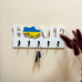 Патріотична ключниця HOME з картою України синьо-жовтою на 5 гачків біла (25 см)
