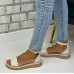 Босоніжки жіночі  стильні  натуральна шкіра бежевий колір  розмір 37 (24 см) (48709)