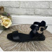 Босоніжки жіночі  стильні  натуральна шкіра чорний колір розмір 37 (24 см) (30857)