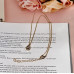 Жіночий ланцюжок на шию золотистого кольору з кристалом Swarovski
