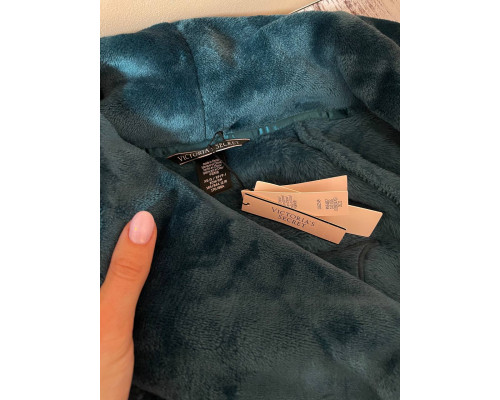 Жіночий халат Victoria's Secret плюшевий колір зелений  (XS-S)