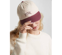 Жіноча кепка бейсболка Baseball hat з колекції VICTORIA'S SECRET PINK колір молочний  бордовий розмір універсальний