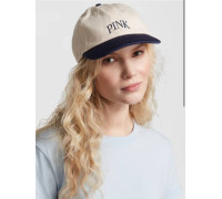 Жіноча кепка бейсболка Baseball hat з колекції VICTORIA'S SECRET PINK колір молочний  синій розмір універсальний