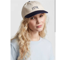 Жіноча кепка бейсболка Baseball hat з колекції VICTORIA'S SECRET PINK колір молочний  синій розмір універсальний