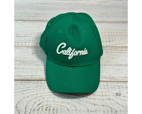 Стильна кепка бейсболка унісекс декор вишивка California колір зелений (55-60)