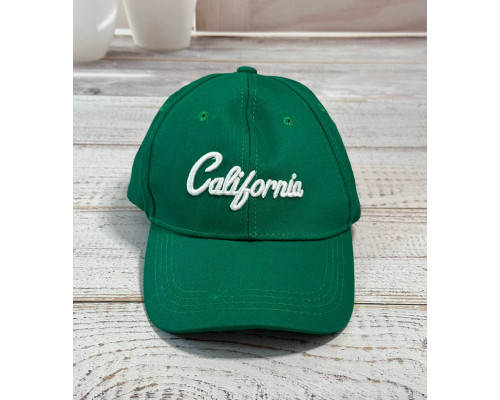 Стильна кепка бейсболка унісекс декор вишивка California колір зелений (55-60)