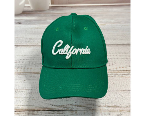 Стильна кепка бейсболка унісекс декор вишивка California колір зелений (55-60)