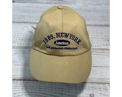 Стильна кепка бейсболка унісекс декор вишивка New York колір бежевий (55-60)