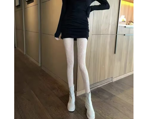 Жіночі колготи / колготи з візерунком сітка колір білий One size (42-48)