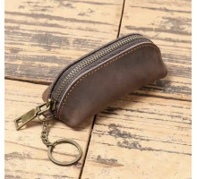 Гаманець ключниця унісекс матеріал шкіра на блискавці колір коричневий
