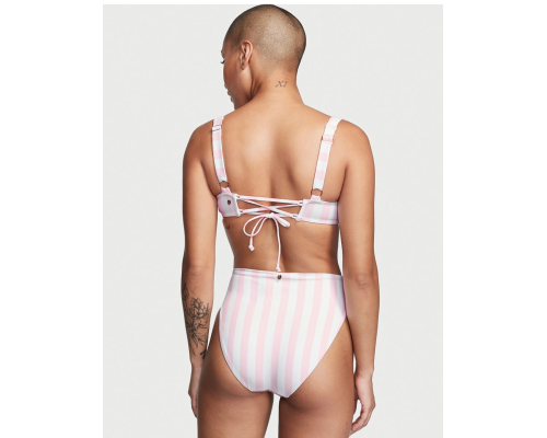 Жіночий купальник Victoria's Secret роздільний  в рожеву смужку  (M)