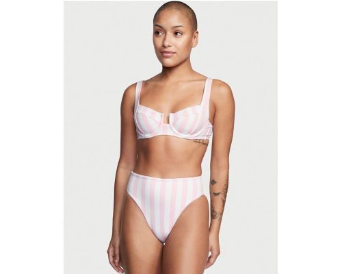 Жіночий купальник Victoria's Secret роздільний  в рожеву смужку  (M)