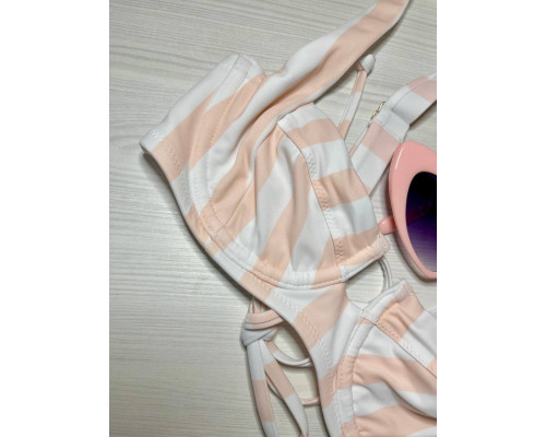 Жіночий купальник Victoria's Secret роздільний  в рожеву смужку  (M)