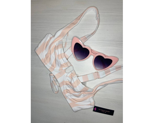 Жіночий купальник Victoria's Secret роздільний  в рожеву смужку  (M)