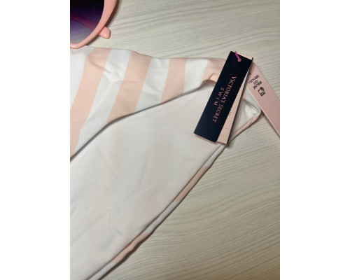 Жіночий купальник Victoria's Secret роздільний  в рожеву смужку  (M)