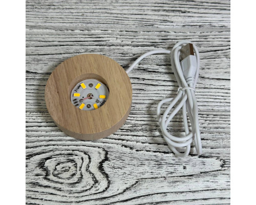 Декоративний 3D нічник від Power Bank/USB кришталева куля  Сатурн