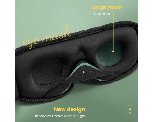 Маска для сну дихаюча 3D Soft колір зелений