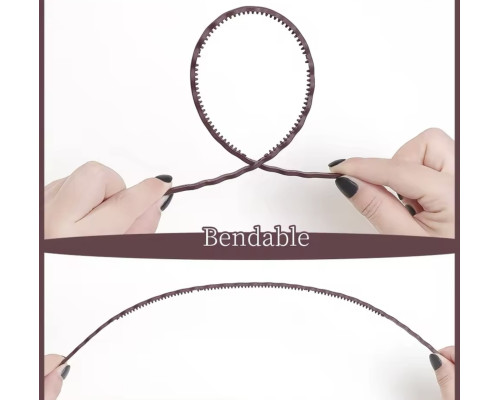 Набір різнокольорових обручів хвилястих обідків для волосся (10 шт)