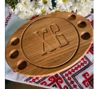 Менажниця підставка тарілка  для яєць писанок та паски на Великодень  Пасхальний декор столу матеріал дерево розмір 35 х 25 х 2 см
