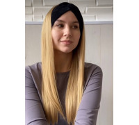 Пов'язка чалма на голову широка тепла матеріал велюр колір чорний