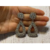 Сережки  краплі жіночі (біжутерія) Oxa об'ємні  silver 
