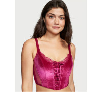 Жіночий оксамитовий корсетний топ Victoria's Secret колір рожевий (S)