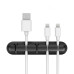 Фіксатор силіконовий клейкий затискач для USB кабелів на 5 проводів колір чорний