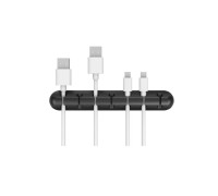 Фіксатор силіконовий клейкий затискач для USB кабелів на 7 проводів колір чорний