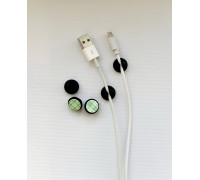 Фіксатори тримачі силіконові клейкі для кабелів USB колір чорний 5 шт