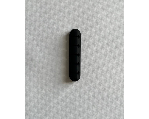 Фіксатор силіконовий клейкий затискач для USB кабелів на 5 проводів колір чорний