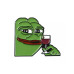 Значок / пін  металевий Жабеня Pepe the Frog з бокалом вина
