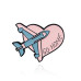 Значок / пін металевий  Літак із серцем Go Home