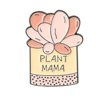 Значок / пін металевий Декоративні квіти в вазоні Plant mama