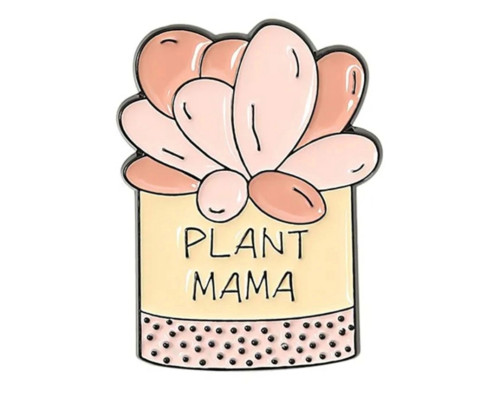 Значок / пін металевий Декоративні квіти в вазоні Plant mama