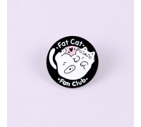 Значок / пін  металевий Кішка Fat cat Fan club