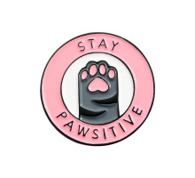 Значок / пін  металевий Лапка улюбленця Stay pawsitive
