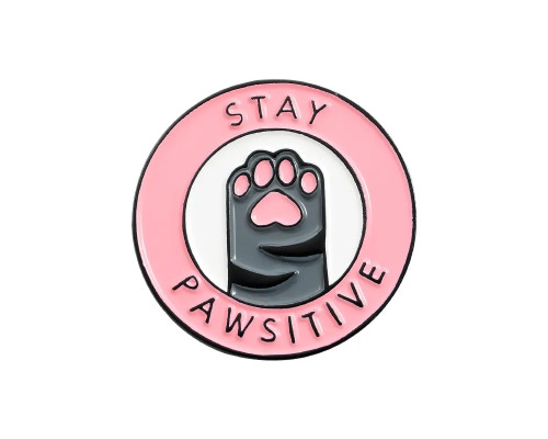 Значок / пін  металевий Лапка улюбленця Stay pawsitive