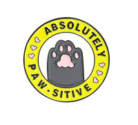 Значок / пін  металевий Лапка улюбленця Absolutely paw sitive