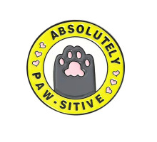 Значок / пін  металевий Лапка улюбленця Absolutely paw sitive