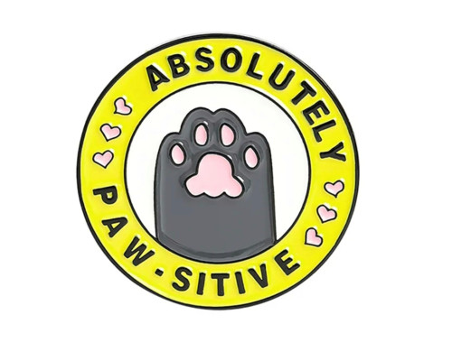 Значок / пін  металевий Лапка улюбленця Absolutely paw sitive