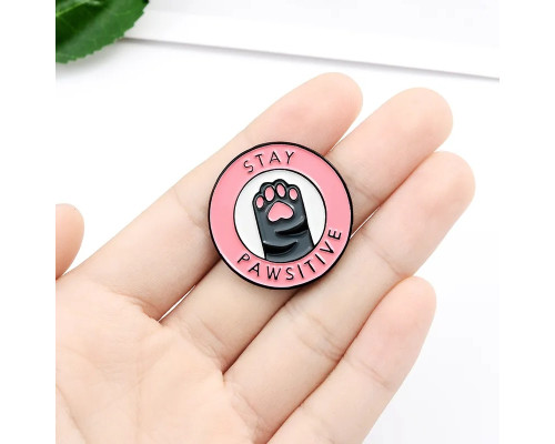 Значок / пін  металевий Лапка улюбленця Stay pawsitive