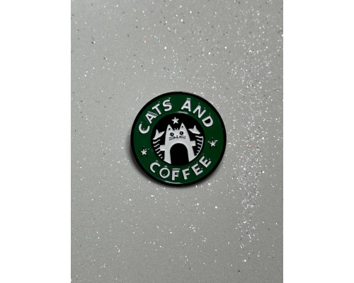 Значок / пін  металевий  Cats and coffee