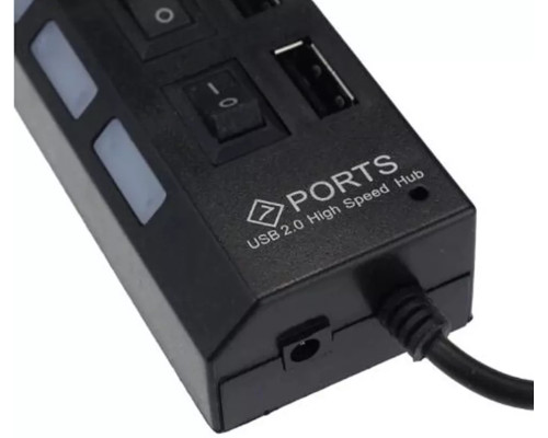 Хаб USB 2.0 7-ми портовий, концентратор розширення комп'ютерний USB подовжувач