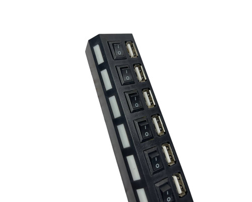 Хаб USB 2.0 7-ми портовий, концентратор розширення комп'ютерний USB подовжувач