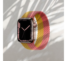 Ремінець для смарт-годинника Apple Watch плетений нейлоновий Yellow - Pink 38mm / 40mm / 41mm розмір S (135 mm)