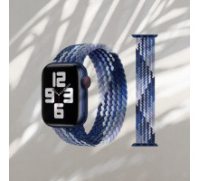 Ремінець для смарт-годинника Apple Watch плетений нейлоновий Blue - White 38mm / 40mm / 41mm розмір M (145 mm)