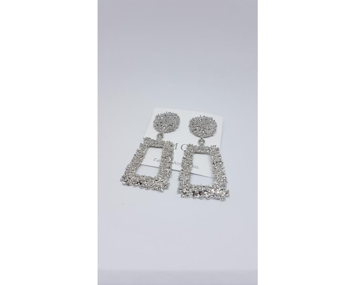 Сережки жіночі (біжутерія) Oxa об'ємні (2909) silver