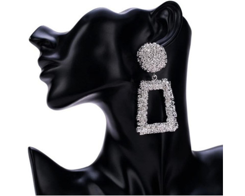 Сережки жіночі (біжутерія) Oxa об'ємні (2909) silver