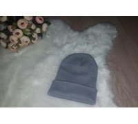 Шапка осіння в'язана яскрава одноколірна, Сіра (One Size)