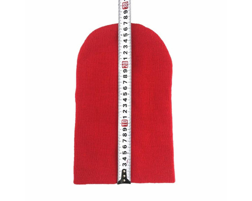 Шапка осіння в'язана яскрава одноколірна, Червона (One Size)